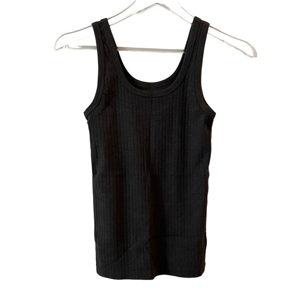 Aerie‎ Ribbed Knit Dark Gray BlackTank Top XS NWT
